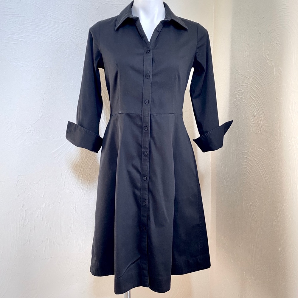 Talbots black A-line shirt dress